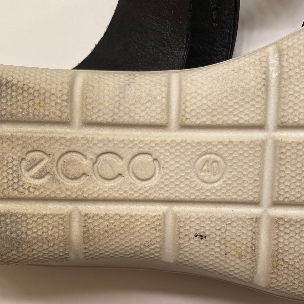 ECCO Felicia Women’s Black Leather Slide Sandals Size 40 - Picture 9 of 10